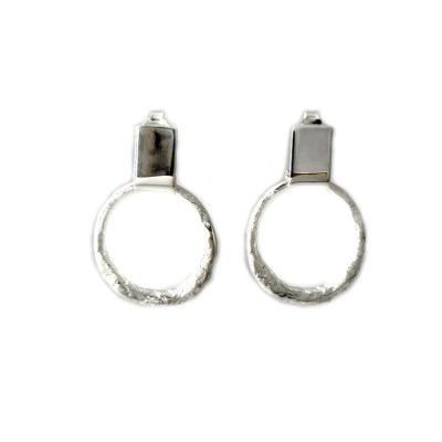 Hanging loop - Елегантни сребърни обеци, ръчна изработка