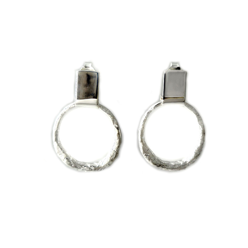 Hanging loop - Елегантни сребърни обеци, ръчна изработка
