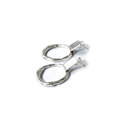 Hanging loop - Елегантни сребърни обеци, ръчна изработка