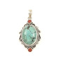 Vintage Turquoise - Сребърен медальон с централен тюркоаз