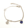 Blue Flower - Сребърна гривна, проба 925