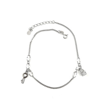 Silver key - сребърна гривна за крак, проба 925