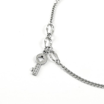Silver key - сребърна гривна за крак, проба 925