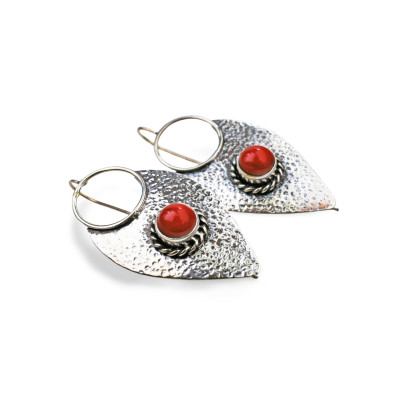 Coral Strawberry - Ръчно изработени сребърни обеци