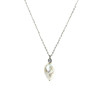 Rhodium-plated pearl necklace - Сребърно колие, проба 925 с естествена перла. 