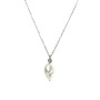 Rhodium-plated pearl necklace - Сребърно колие, проба 925 с естествена перла. 