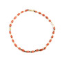 Orange Coral - коралов наниз със позлатени сребърни елементи. 