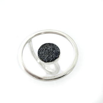 Black & White Circle - сребърен пръстен 925
